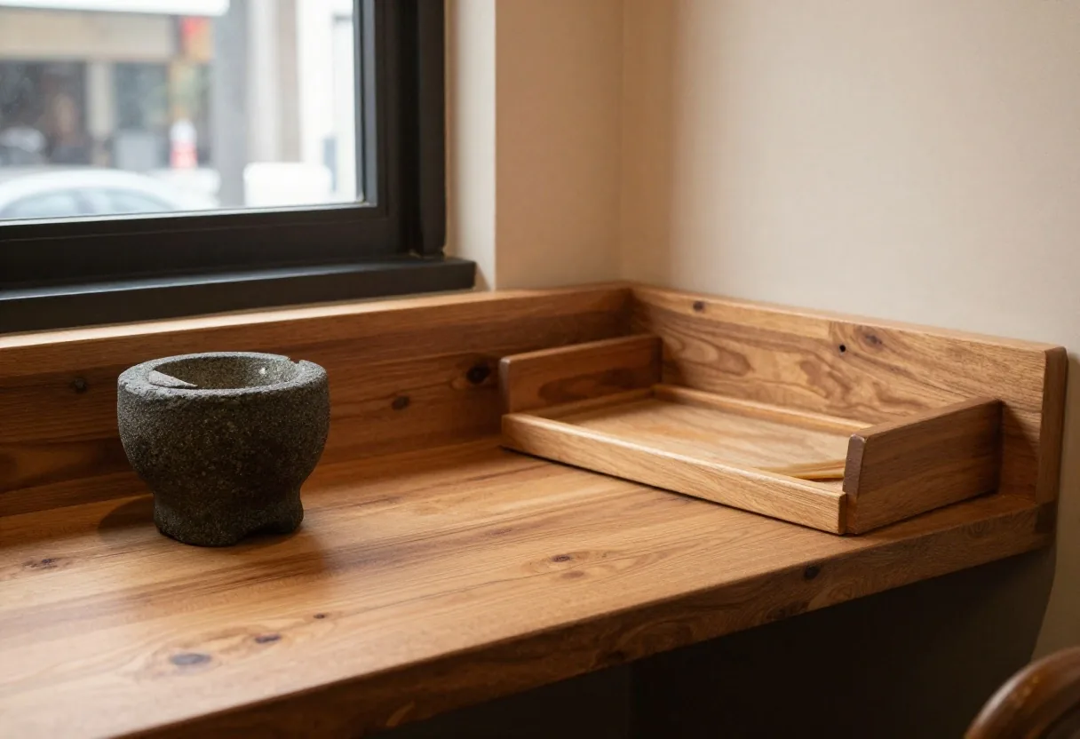Handmade corn tortillas and traditional Mexican ingredients on stone